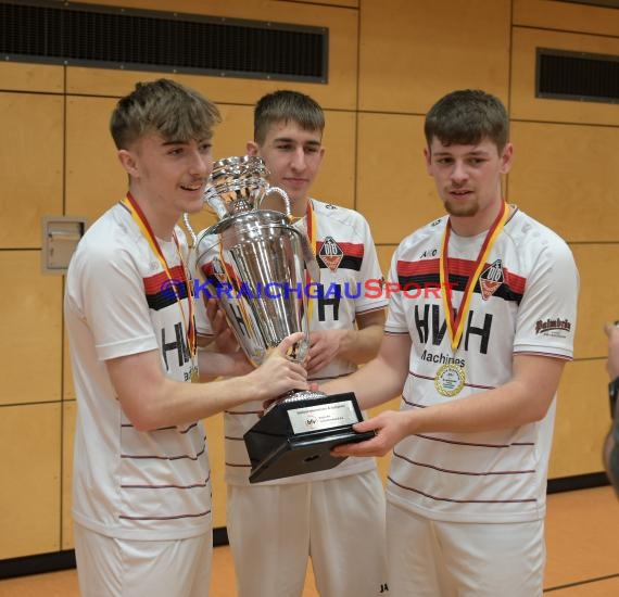 Futsal-Kreismeisterschaften Sinsheim A-Junioren in der Kraichgauhalle in Gemmingen - VFB Eppingen vs JSG Helmstadt/Neckarbischofsheim/Reichartshausen (© Siegfried Lörz)